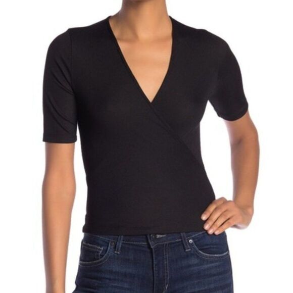 NSR Frieda Ribbed Surplice Top - Picture 1 of 8